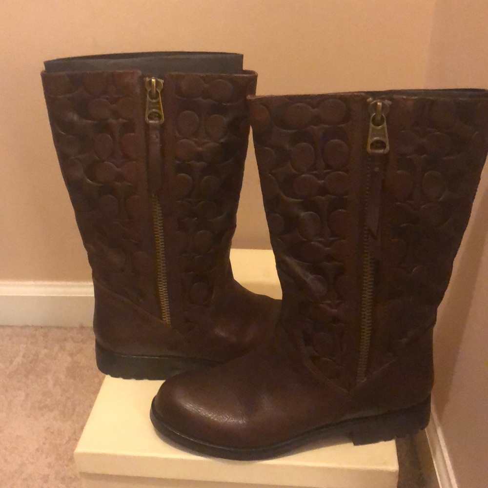 NWOT COACH BOOTS Tall Brown never worn